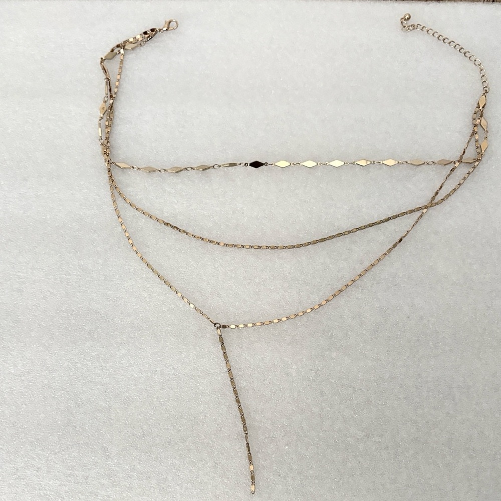 Elegant Gold Color Metal Chain Necklace